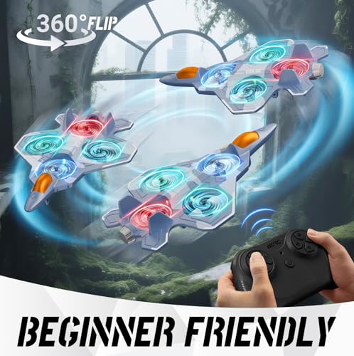 Image of RC Planes with 3 Batteries for Kids Adults, Foam Remote Control Airplane Jet Helicopter Drone Toys for Kids Adults 8-12 12-16, Remote Control Plane Airplane Toys with Led Lights