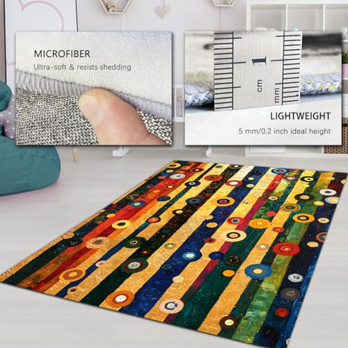 Tapis lavable 60x90cm antidérapant avec motif de cercle géométrique - 6