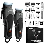 Yineel Hair Clippers Men, Professional Cordless Beard Trimmer and Hair Clippers Set, Rechargeable Trimmer with LED Display, Waterproof Clippers for Hair Cutting, Gift for Men Barber Kid