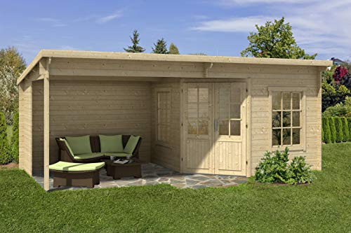 Alpholz Gartenhaus Carl aus Massiv-Holz | Gerätehaus mit 28 mm Wandstärke | Garten Holzhaus mit Imprägnierung (pinie… – Bild 4