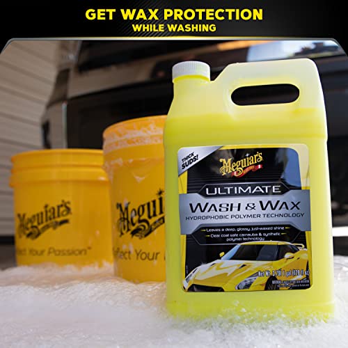 image for Meguiar's Ultimate Wash and Wax, Car Wash and Car Wax Cleans and Shine