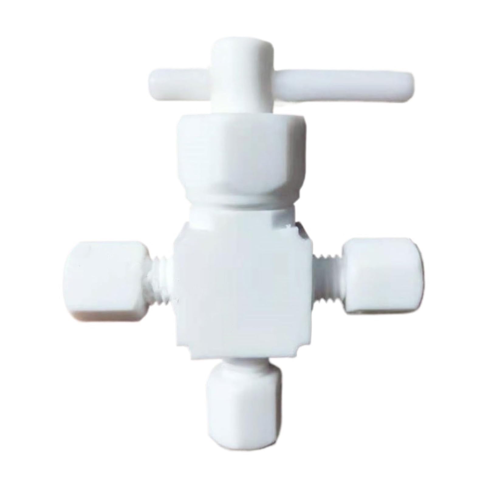 Válvulas de bola en forma de T de PTFE for laboratorio (1/8", 1/4", 3/8", 1/2", 3/4", 1", 3, 4, 6, 8, 10, 12, 14, 16, 18 y 20 mm)(8mm)