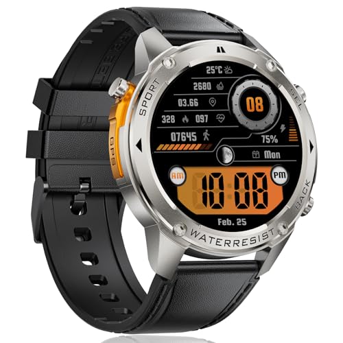 ESFOE DM2 Montre Connectée Homme GPS - 45 Jours d'autonomie/5ATM&IP69K Étanche, Boussole Altimètre Appel 1.43" AMOLED Toujour Activé,Militaire Smartwatch Acier Inoxydable 48mm ESFOE DM2 Montre Connectée Homme GPS - 45 Jours d'autonomie/5ATM&IP69K Étanche, Boussole Altimètre Appel 1.43" AMOLED Toujour Activé,Militaire Smartwatch Acier Inoxydable 48mm
