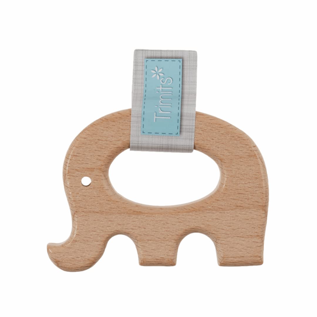 Trimits Brown Wooden Elephant Craft Ring 6Cm