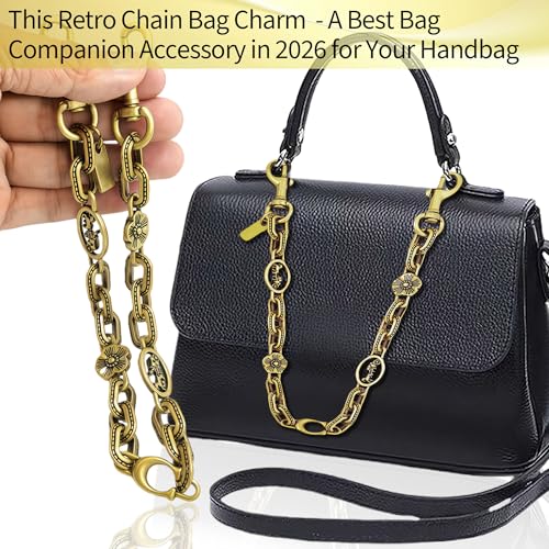 Image of Bag Chain Charm for Handbag, Purse Wallet &Pants Chain Jean Chains, Vintage Bag Strap Chains Extender