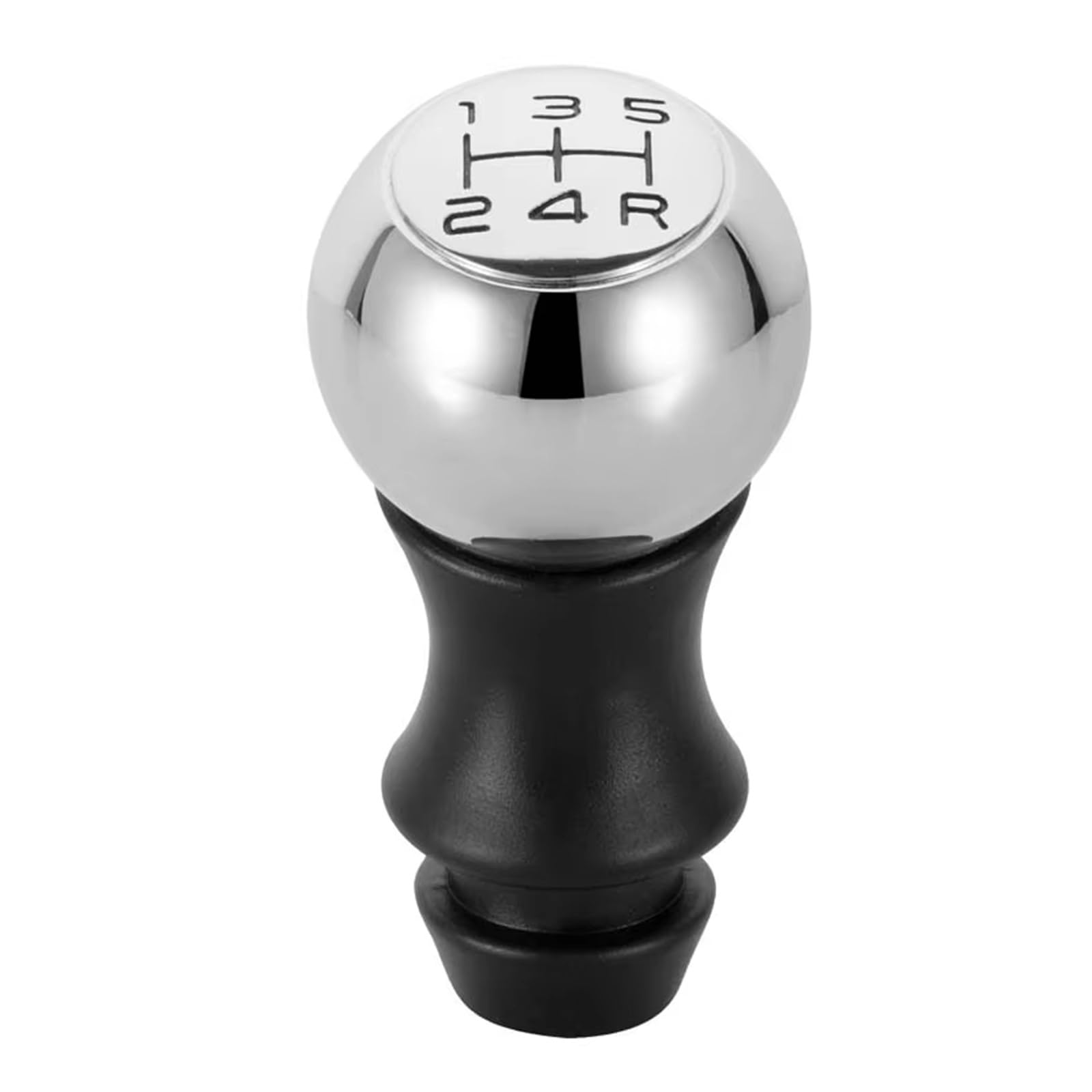 LinQianBhD Car Gear Shift Knob for Peugeot 106 206 306 406 107 207 307 407 301 308 2008 3008 5 Speed Alloy MT Gear Shift Knob Car(Chrome Black Font)