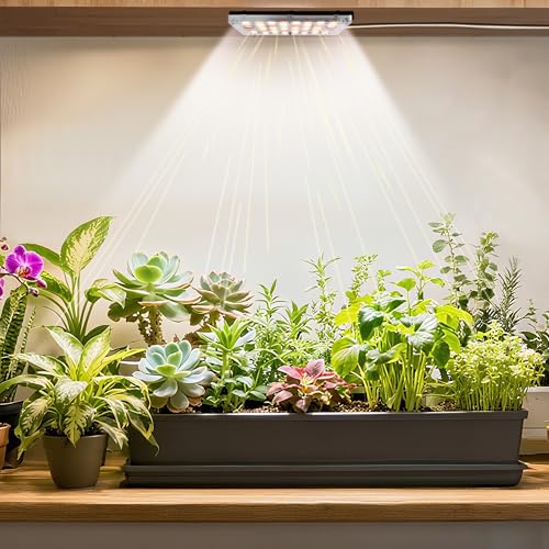 Under Shelf Grow Light USB Powered Adhesive Stick On LED Under Cabinet Puck Light with Timer Full Spectrum High PPFD Small Plant Light for Shelves Indoor Plants Terrarium Display Case (3500K)