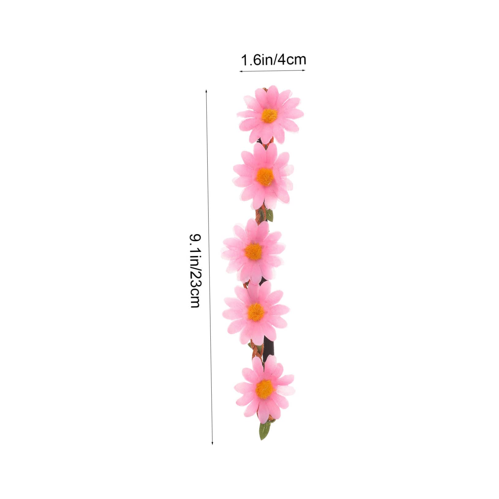 Didiseaon 40 Piezas diadema de flores de sol diadema de dama coronas de girasol de girasol s de niña guirnalda de de pelo ajustable de tela con margaritas rosa