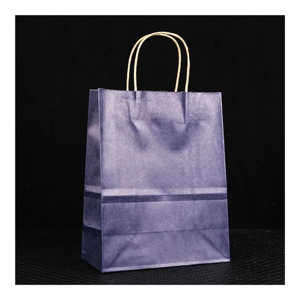 UYFRD Bunte Papiertüten mit Handheld-Design, Weihnachten, Valentinstag, Hochzeit, Party, Geschenktüten, Schmuck-Einkaufstaschen (Dunkelviolett, 10 Stück, 40 x 13 x 31 cm)