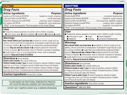 Infant And Baby Medicine, Hyland's Naturals Baby Tiny Cold Tablets, Day & Night Value Pack, Decongestant And Cough Relief, 250 Quick-Dissolving Tablets #TOP1