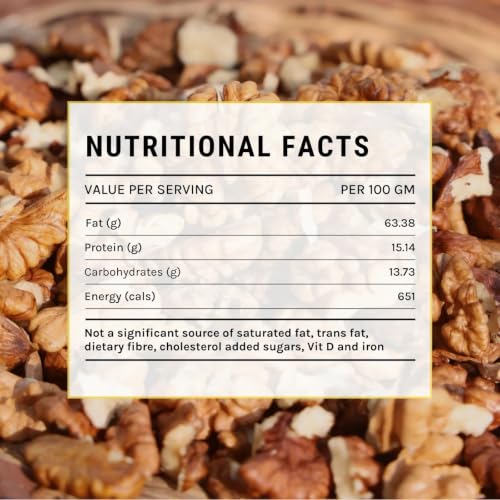 Image of JUNGLE FLORA Premium Walnut Kernels 500gm | 100% Natural Raw Walnuts Without Shell | Akrot Giri Dry Fruit Rich in Iron and Protein | Ideal for Breakfast | Low in Calorie Nuts
