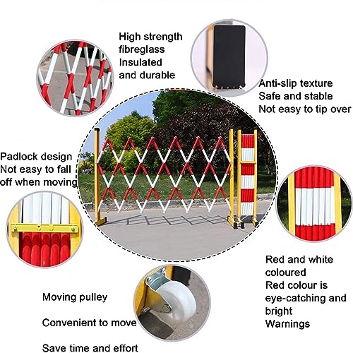 Barricade metallique extensible 1,5 x 3 m rouge pour securite