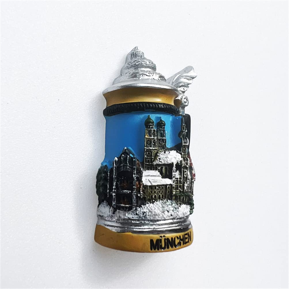 Magnete Frigorifero 3D Monaco Di Baviera - Souvenir Viaggio In Cristallo Con Immagine