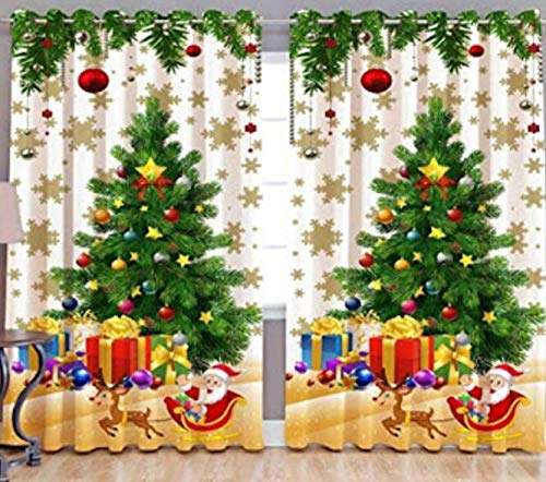 GYANTITEXTURE Door Curtains 7Ft for Living Room, Christmas Decoration Panels for Home Bedroom Kids Room, 3D Digital Xmas Curtains with Eyelet Rings (4x7 Feet, 1 Piece)-image-37