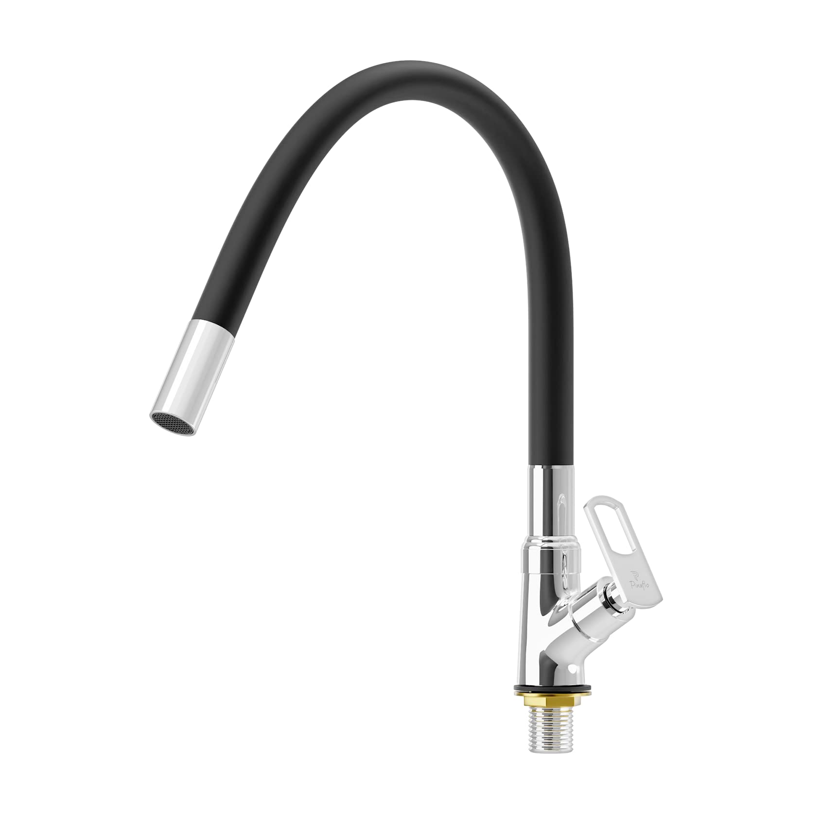 Pixaflo Brass Swan Neck Tap with 360-degree Swivel Black Flexible Silicone Swivel Spout for Kitchen Sink and Wash Basin, Foam Flow (Cassia) (B0BL72NRHM) Amazon Price History, Amazon Price Tracker