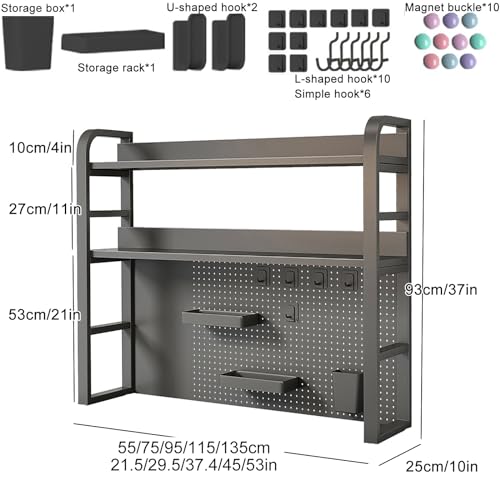Étagère de Bureau avec Support Panneau Perforé Crochets Industriel - 4