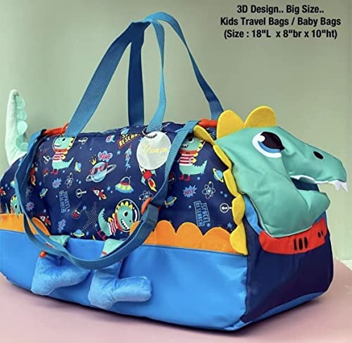 Image of 3D Design Duffle Bag for Kids & Adult| Large Compartment Foldable Luggage with Shoulder Strap | Lightweight Travel & Short Trips Storage Organizer for Women (Dinasour)