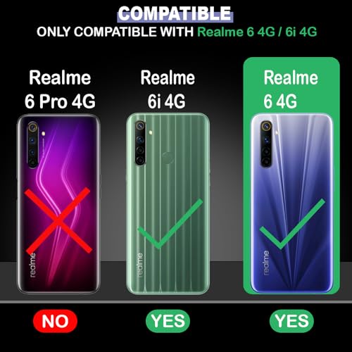 Image of Shockproof Back Cover Case for Realme 6 4G / 6i 4G | 360 Degree Protection | Protective Design | Anti-Scratch Tough Slim TPU Case for Realme 6 4G / 6i 4G (Black)
