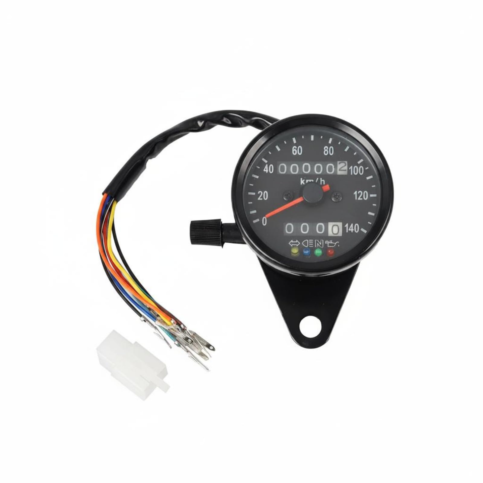 Metal Retro Motorcycle Speedometer Glass Face Motorbike Odometer Gauge Multifunction Display Custom Motorcycle Instrument Cluster Easy Installation, 4-indicator Blk Blk|Apparel & Merchandise|-image-11