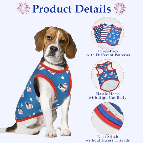 50% Off Patriotic Dog Tank Top 3-Pack for Small-Medium Dogs - Image 4