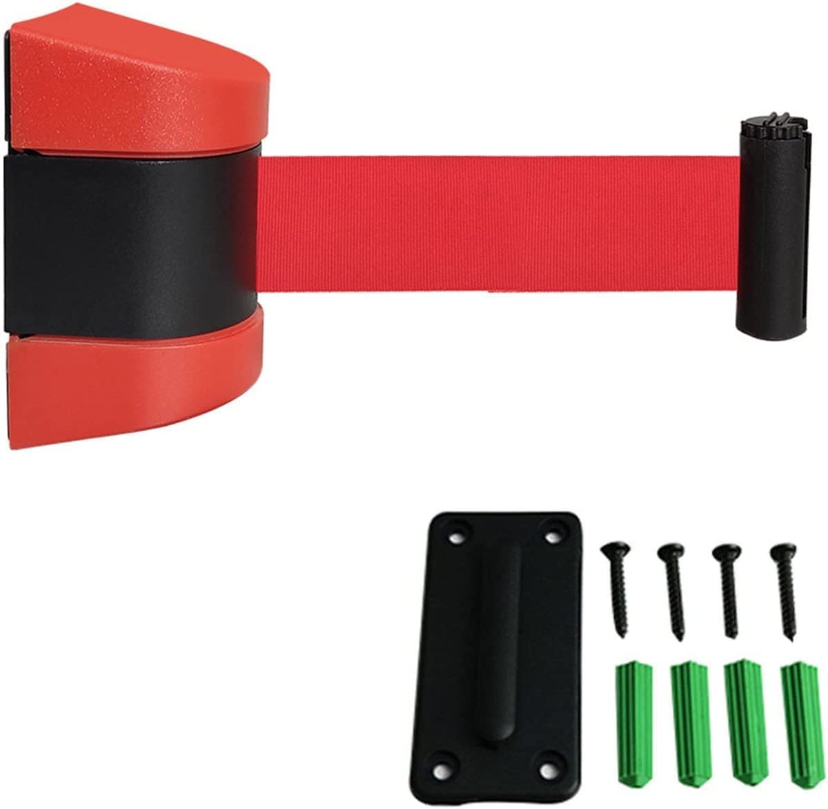 Oudini C Queue Barrier Belt, Wall Mount Retractable Safety Rowd Ontrol Tape Divider Tape/C/5M(16.4Ft)