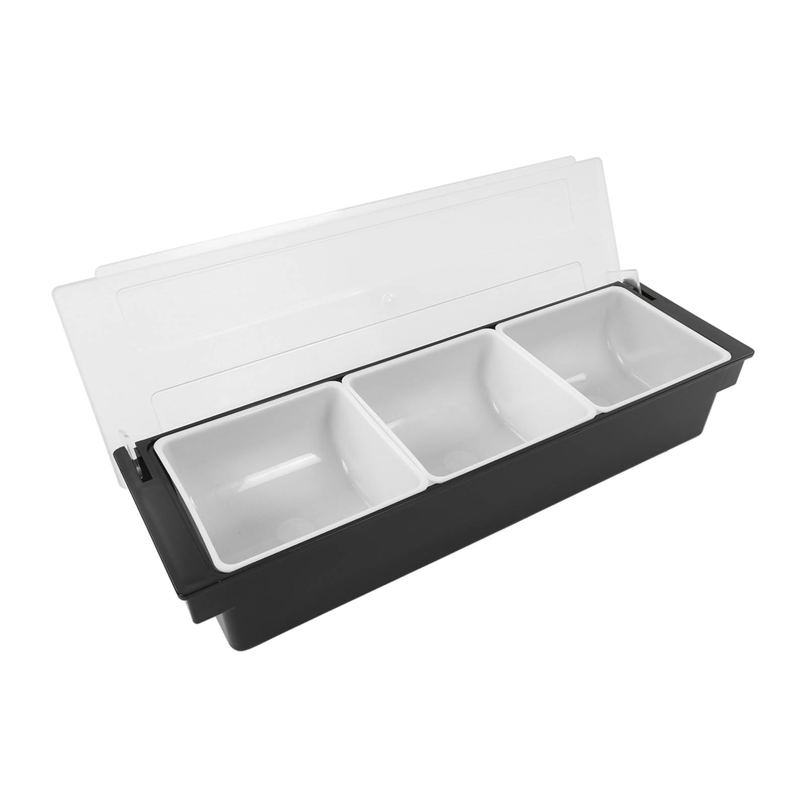 Pssopp Kitchen Seasoning Box, Kitchen Pots Plastic Lid Multiple Compartment Fruit Container Box Storage Container Condiment Jars for Salt Sugar (3