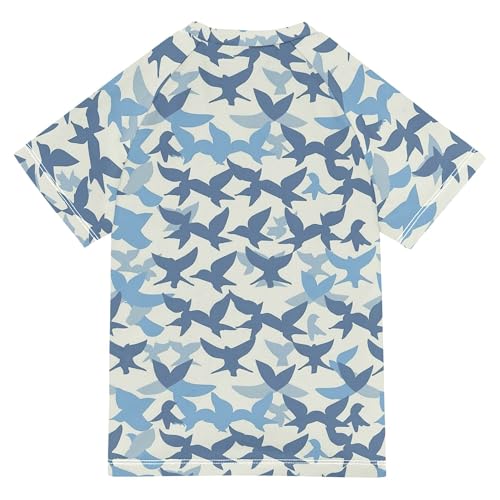 Check Light Blue Boy Bathing Suit UV Protection Basketball Shirt Swimwear Beach Tops 3T2