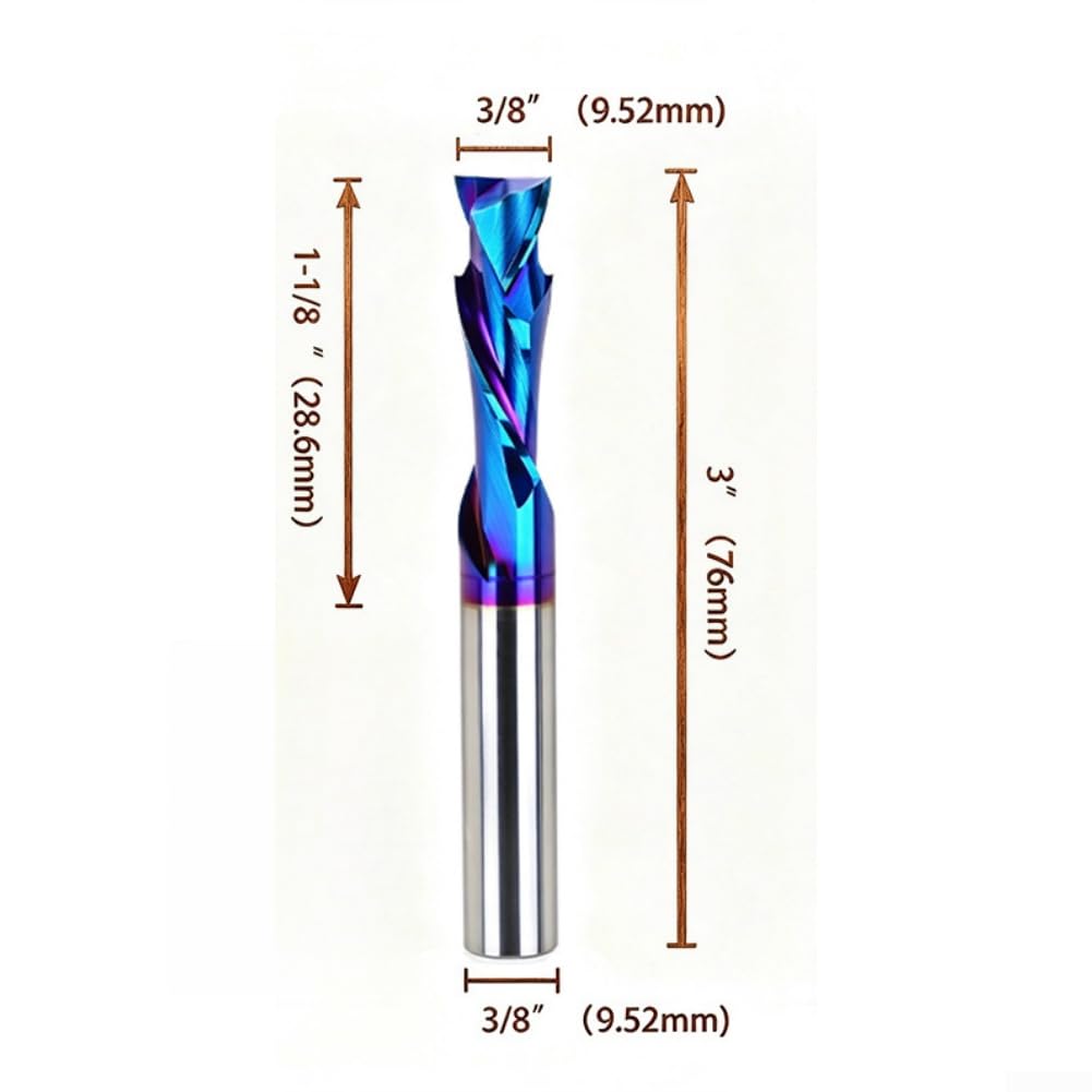 Fresa Compressione CNC 3/8" Carburo Rivestita Fresa Compressione(Blue)