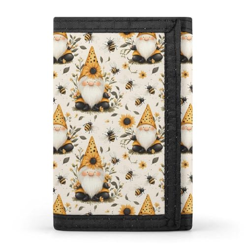 Bees And Dwarfs Print Wallet for Men, 8 Credit Card Holder Slim Minimalist Front Pocket Small Mens Bifold Wallets
