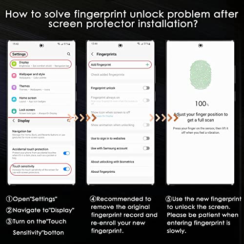 CYCFAIML [2+2 for Samsung Galaxy S24 Ultra Screen Protector Privacy 6.8 inch [Not Glass], [Fingerprint Enabled] Flexible Soft TPU Anti-Spy Film by CYCFAIML - Used condition - Image 8