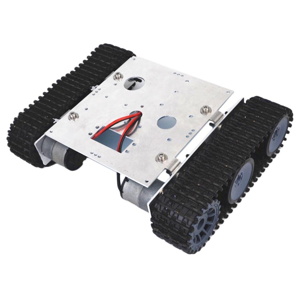 #N/A/a Tanque Robot Kit Chasis Modular con Ruedas de Plástico Estructura Resistente de Aluminio Vías de Ingeniería Adecuado para Proyectos Educativos