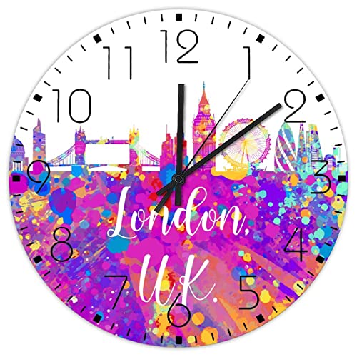 Autravelco 10 Inch Silent Non-Ticking Wall Clocks Battery