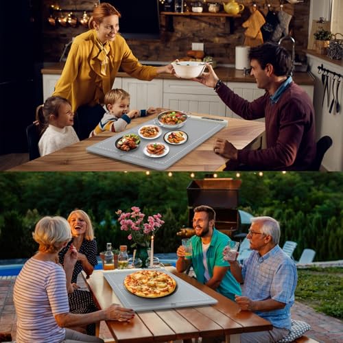 FYY Warming Mat for Food - Rapid and Full Surface Heating, 6 Temp Settings, 6H Timer, Rollable Portable Food Warming Mat, Ideal for Gatherings, Parties, Keep Meal Warm (X Large Size, Gray) - Thumbnail 6