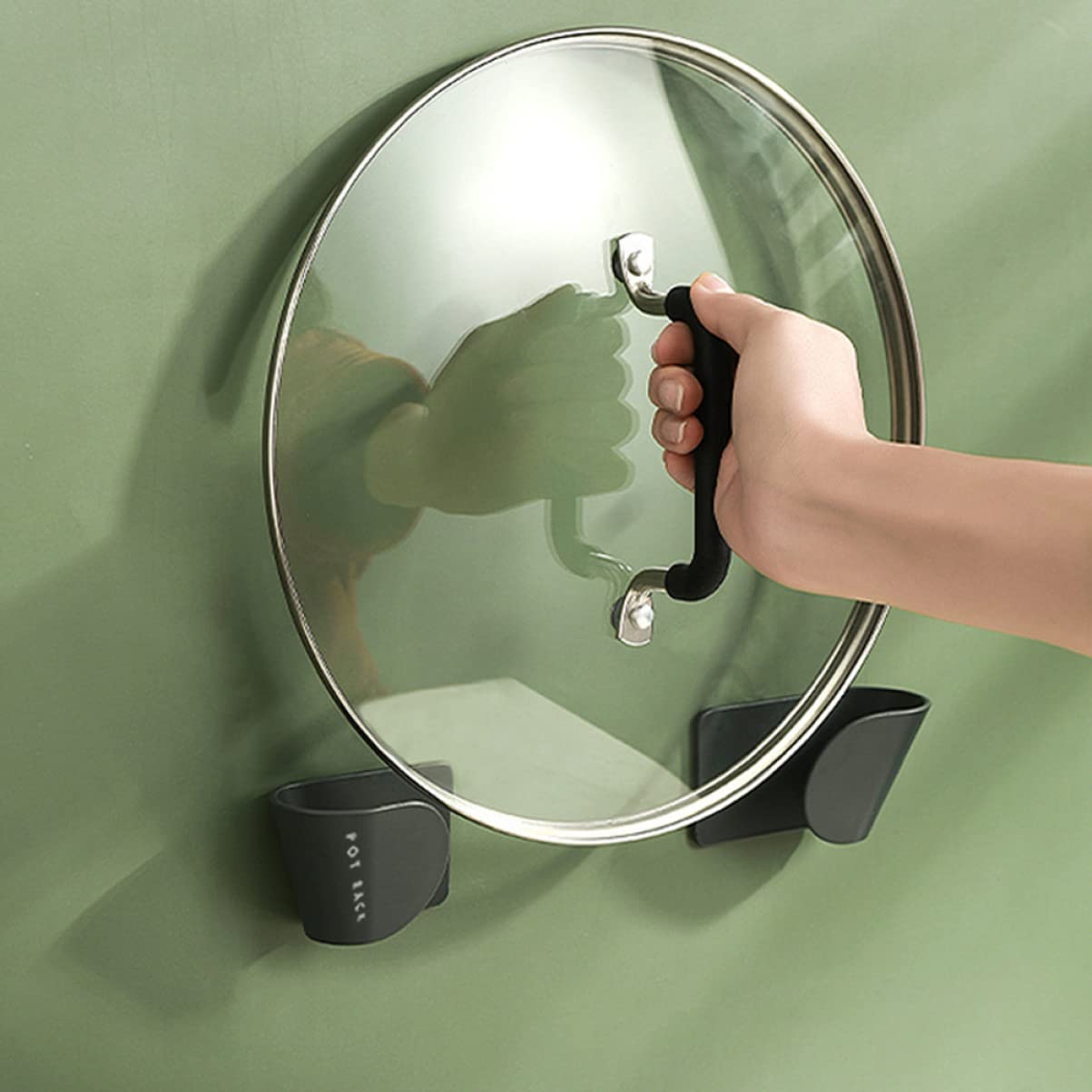 UPKOCH 9paare Wandmontierter Topfdeckelhalter Selbstklebend Verstellbar Platzsparend Für Küchenutensilien Ohne Bohren Stark Belastbar Elegantes Design Für Kleine Und Große Deckel
