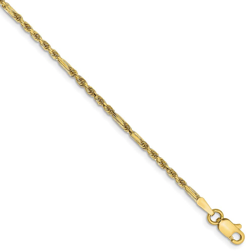 Jay Seiler14k 1.8mm Milano Rope Chain Anklet, Length: 9 in, 14 kt Yellow Gold