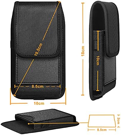 ykooe Cell Phone Pouch Belt Holster Pouch Case for iPhone 11/12/Pro/Max/7/8/Plus Phone Holder Pouch with Belt Loop (Black)