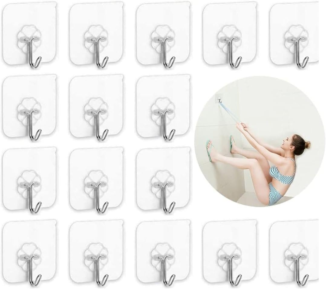 Self Adhesive Hooks - Heavy Duty Wall Hooks for Bathroom Accessories, Home Improvement, Suction Cup Hooks - 8Kg Max Load Capacity (Flower Hook, 10) image 4