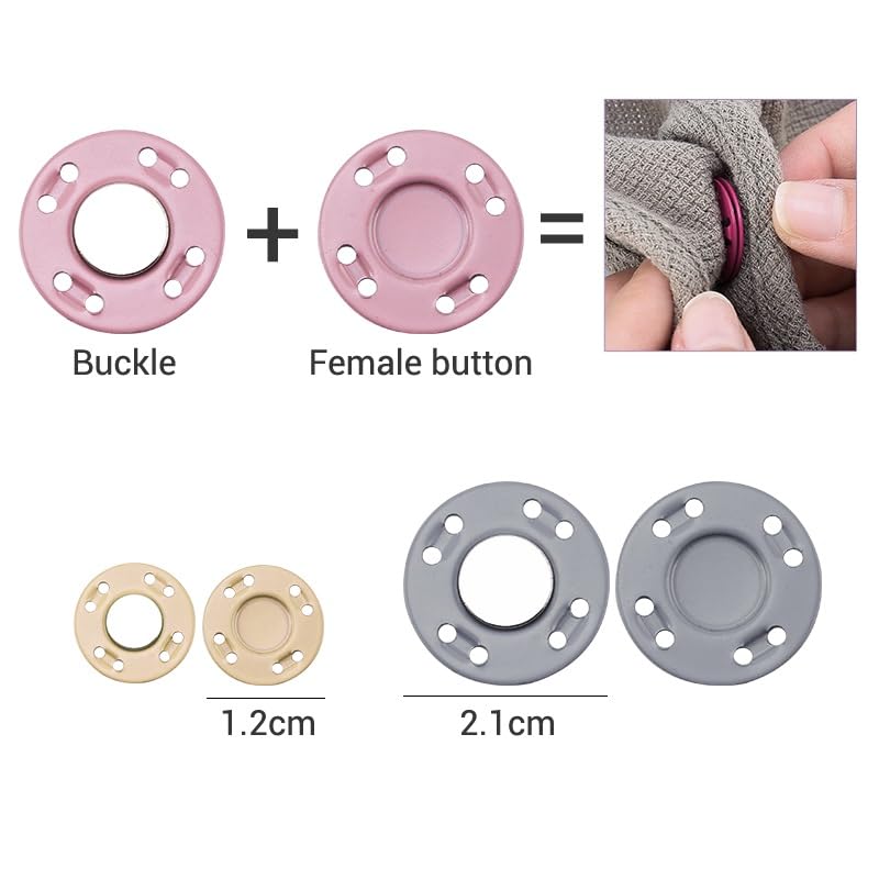 5Pairs Naaien Metalen Knopen Magneet Steen Kleurrijke Automatische Magnetische Drukknopen Onzichtbare Koffer Tas Jas Gesp DIY Craft (Color : 15, Size : 12mm 5 pairs