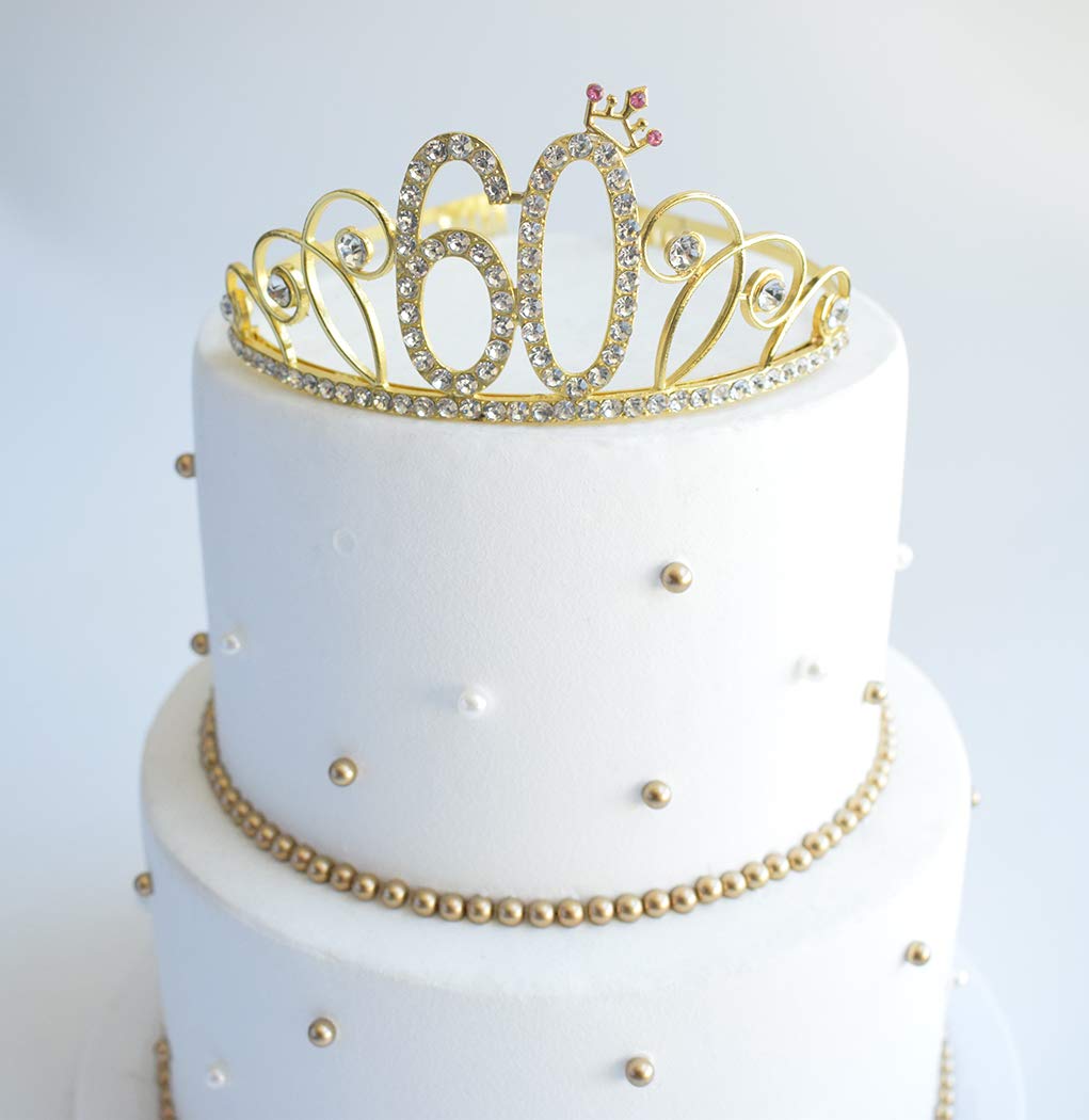 Amazon.com: 60th Brithday Gold Tiara and Sash, 60 & Fabulous  display picture 1