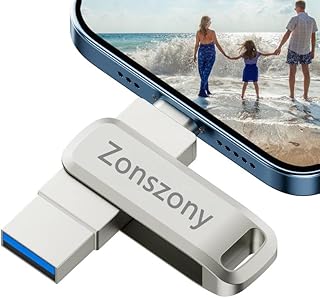 Zonszony 64GB Flash Drive for iPhone Photo Storage Stick,All Metal Waterproof Photo Stick,Photo Stick for iPhone/iPad/PC.Photo Stick Omni for Saving More Photos and Videos on Different Devices.