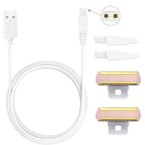 Miniatura 8 de 2 cabezales de repuesto LinMei Nu Shaver compatibles con Finishtouch Flawless Women Nu Razor con 2 cepillos de limpieza