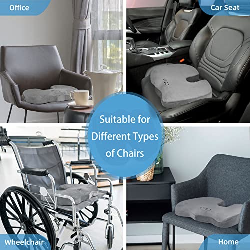 Cton Seat Cushion For Office Chairs Memory Foam Comfort Seat Cushion Non-Slip Chair Cushions Removable Washable Seat Office Cushion Perfect For Lower Back, Tailbone And Sciatica Pain Relief (Grey) #TOP7