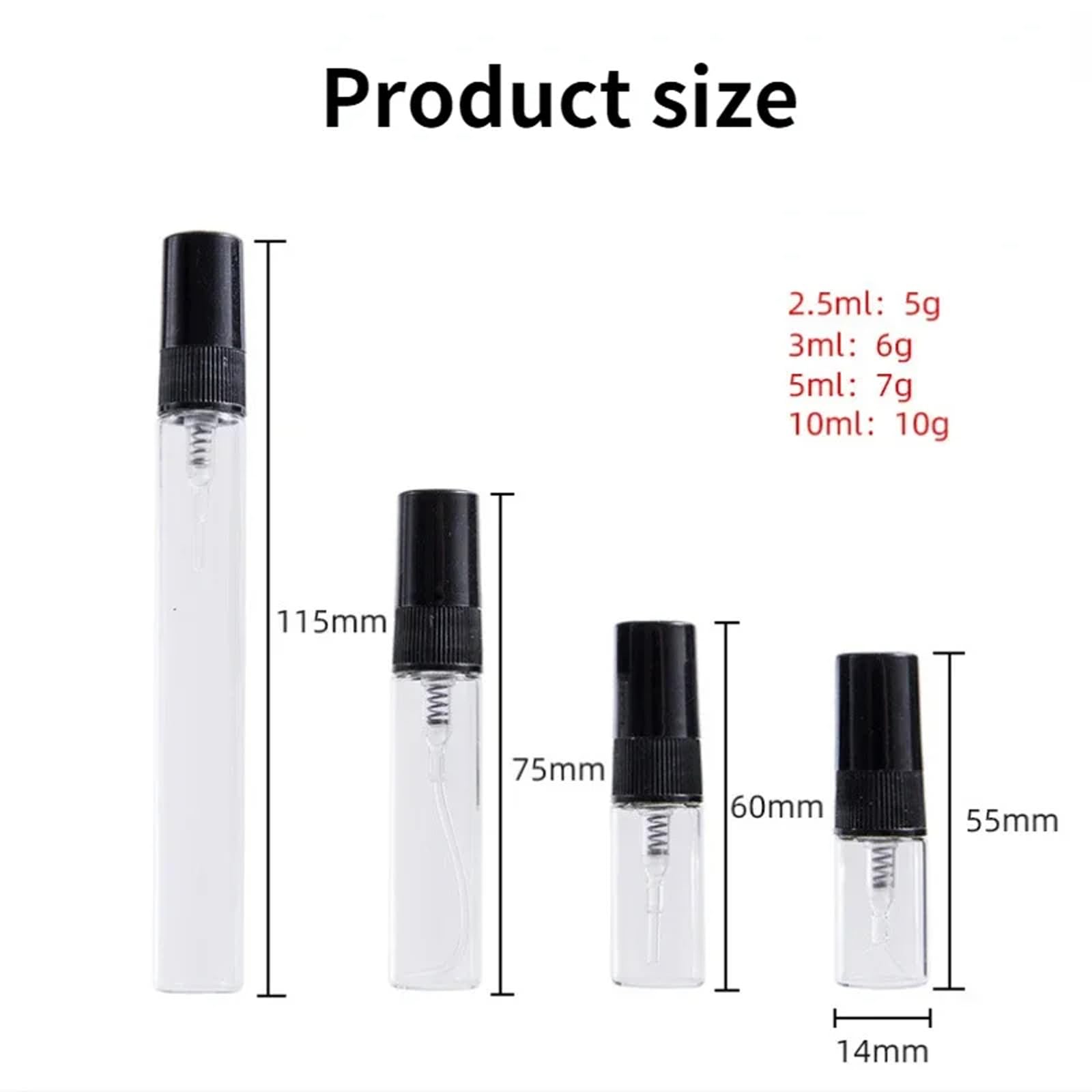 Enslz 10 Mini Flaconi Spray Da 10 Ml, Ricaricabili, In Vetro, Per - Foto 8