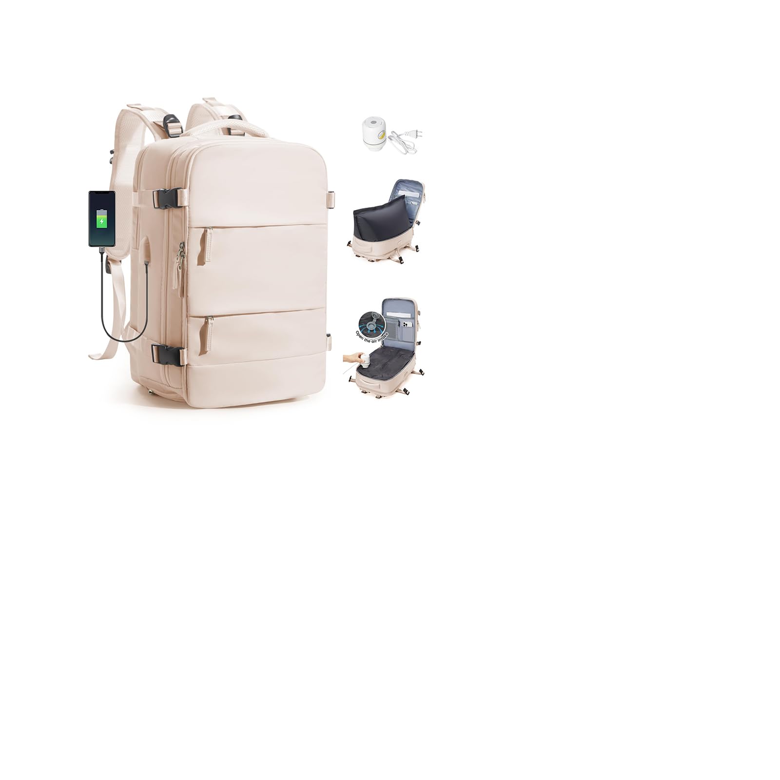 SZLX Mochila al Vacio con Bomba Equipaje de Mano 40x30x20 Ryanair Vueling Wizzair Easyjet Mochila Viaje Cabina Avion 40x20x25 Ryanair Mujer Mochila de transporte Impermeable para Computadora Portátil