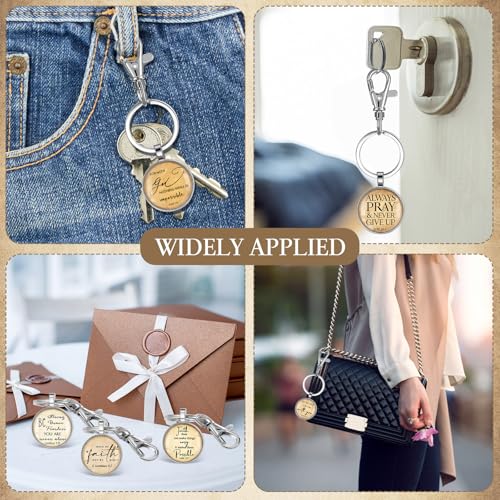 Image of Fumete Christian Keychain Bulk Bible Verse Religious Key Chains Scripture Quote Positive Gift for Women Men Church Pastor