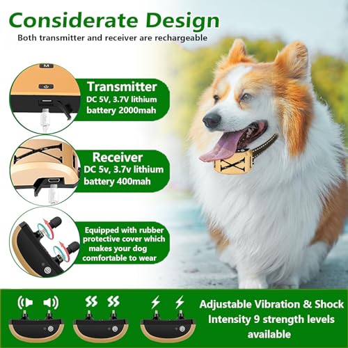 2-in-1-Wireless-Electric-Dog-Fence-3-Dogs-System-Dog-Training-Collar-with-Remote-Wireless-Containment-System-Adjustable-Vibration-Shock-Waterproof-Dogs-Training-Collar-for-All-Dogsfor2do - Cucciolini Doodles   2-in-1-Wireless-Electric-Dog-Fence-3-Dogs-System-Dog-Training-Collar-with-Remote-Wireless-Containment-System-Adjustable-Vibration-Shock-Waterproof-Dogs-Training-Collar-for-All-Dogsfor2do
