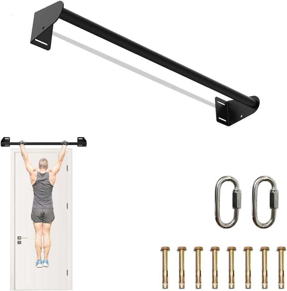 Heavy Duty Welded Pull Up Bar, Versatile Doorway Wall Mount, Joist Mounted, and Ceiling Mounted Chin Up Bars, Thick Metal Sturdy Construction for Full Body Workouts Support 500 lbs