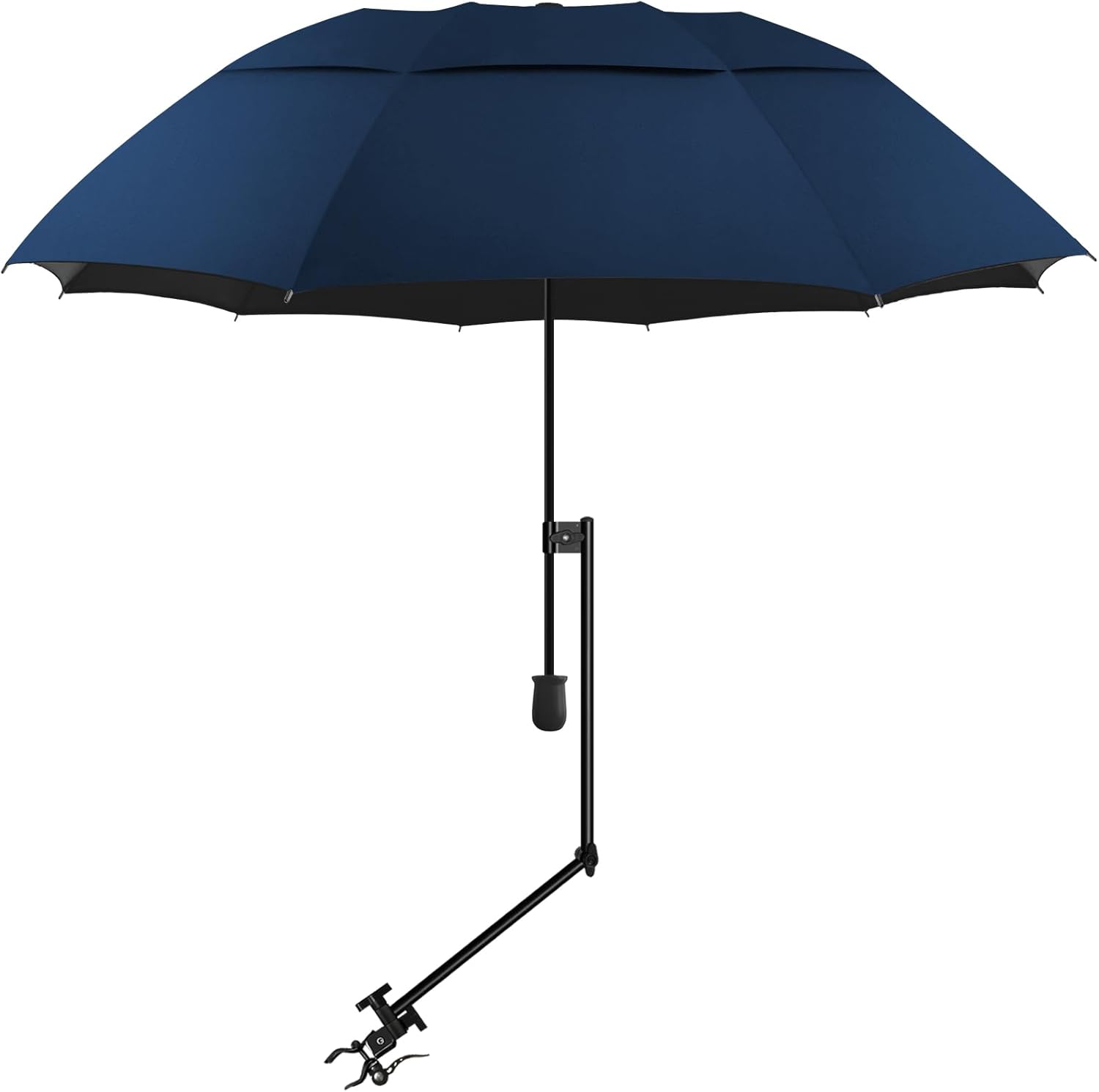 UPF 50+ Beach Umbrella with Adjustable Universal Clamp