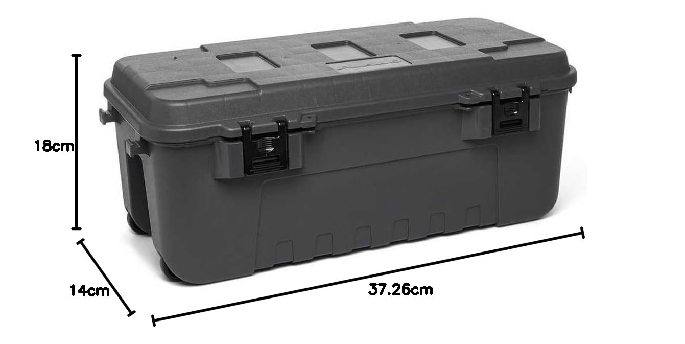 PLANO Sportsman'S Trunk Large 102Ltr, Charcoal, Military-Grade Storage Box With Lid, Heavy Duty, Large, Camping &Amp; Army Storage Trunks, Perfect For Hunting, Paintball, Airsoft Or Home Storage