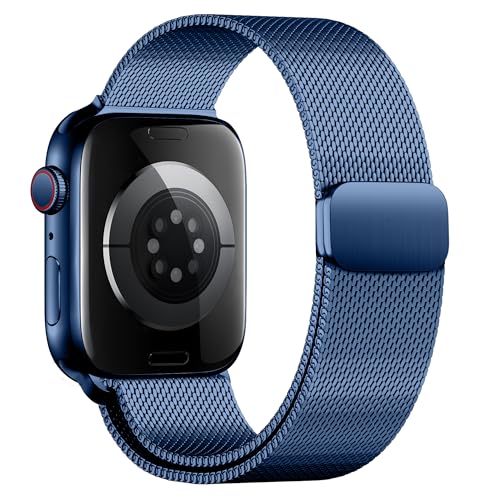 Compatible for Apple Watch Band, Ultra 3 2,SE, Stainless Steel Magnetic Strap Metal Mesh Sport Loop...